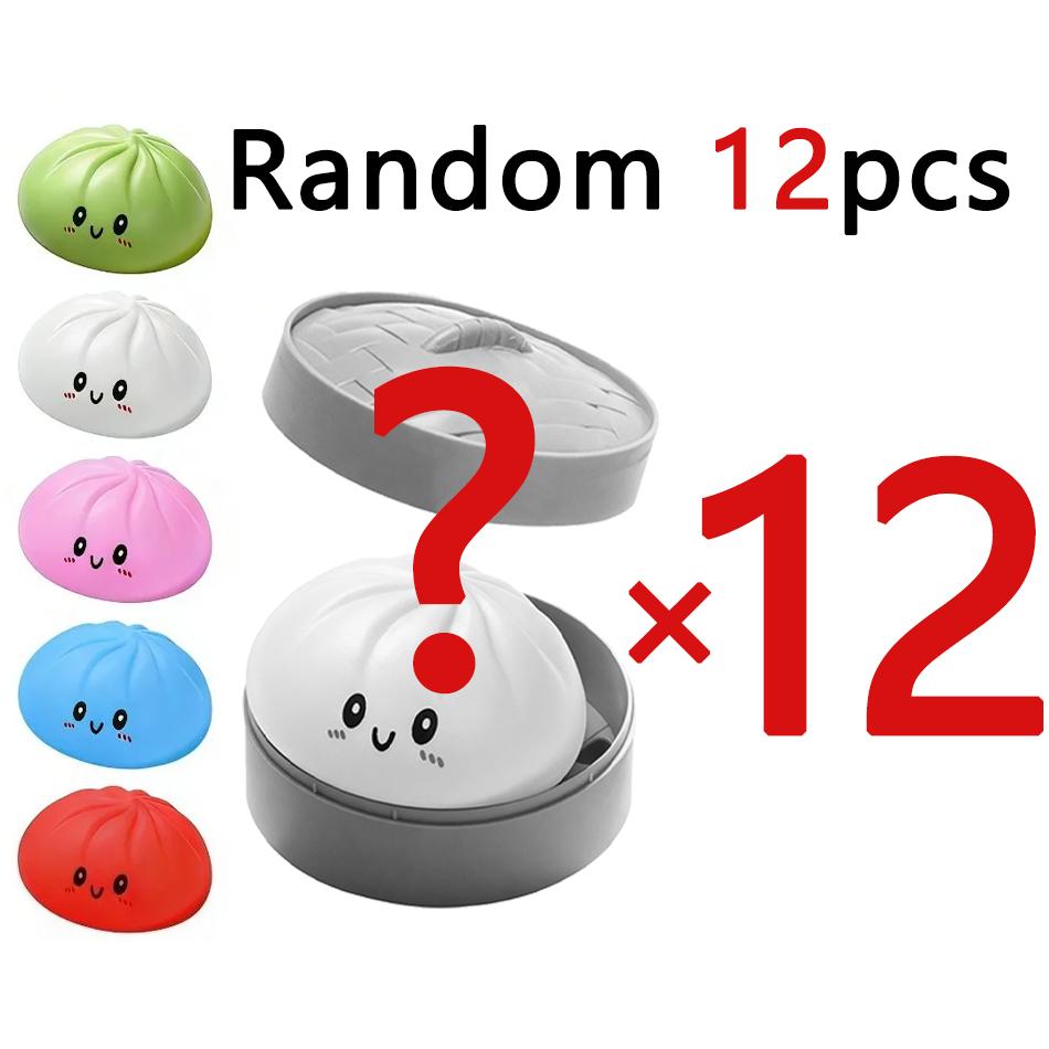 1-12Pcs Colorful Dumpling Slow Rebound Soft Pinch Decompression Kawaii Squeeze Office Desk Decor Home Office Desktop Ornaments