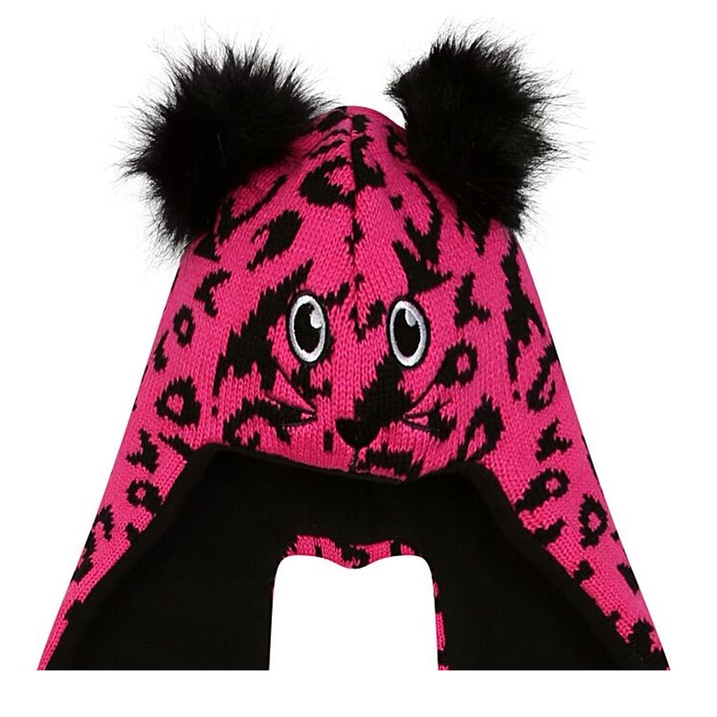 Childrens/Kids Snowplay Leopard Print 3 In 1 Hat Scarf