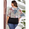 Plus Size Women's Chiffon Shawl Fake Two Piece T-Shirt