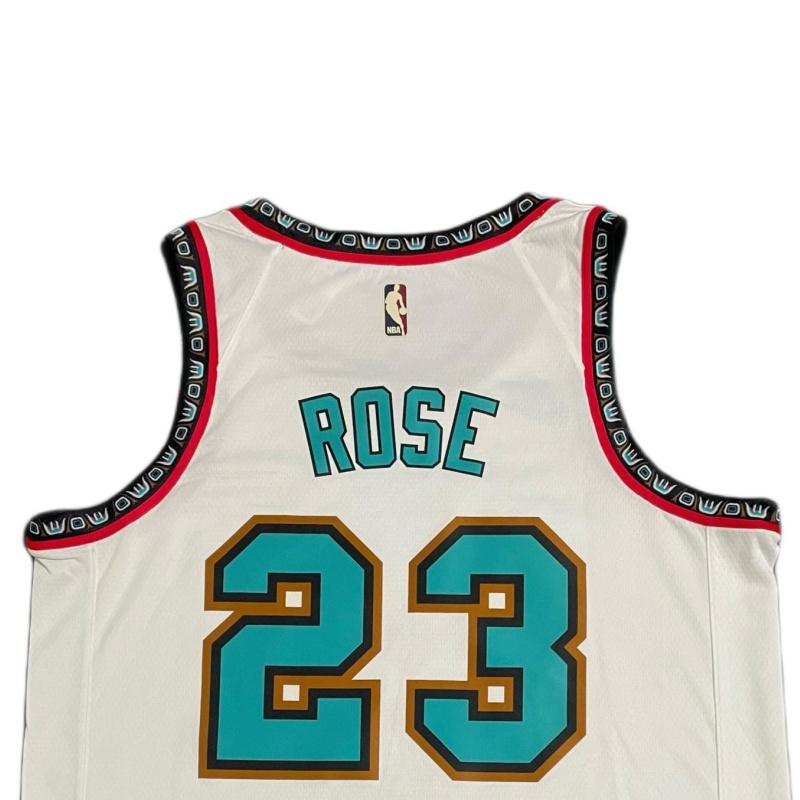 Nike X NBA Collaboration Memphis Grizzlies 2024/2025 Season Derrick Rose 23 Retro Basketball Jersey Unisex jerseys White FQ4686-100