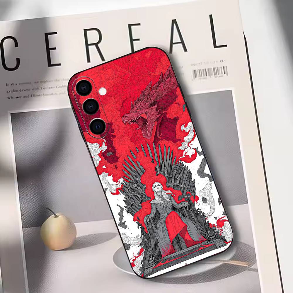 Game Of Thrones-Dragon Mother Thrones Phone Case For Samsung Galaxy A73,A72,A71,A70,A53,A52,A51,Others Soft Black Cover