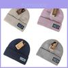 Knit Hat For Men And Women Warm Winter Beanie With Embroidered Letters For Outdoor Fashion