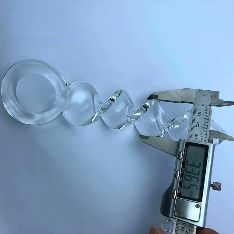 Pyrex Crystal Spiral Dildo Transparent Long Butt Plug Sex Toys Anal Fetish Glass Dildos