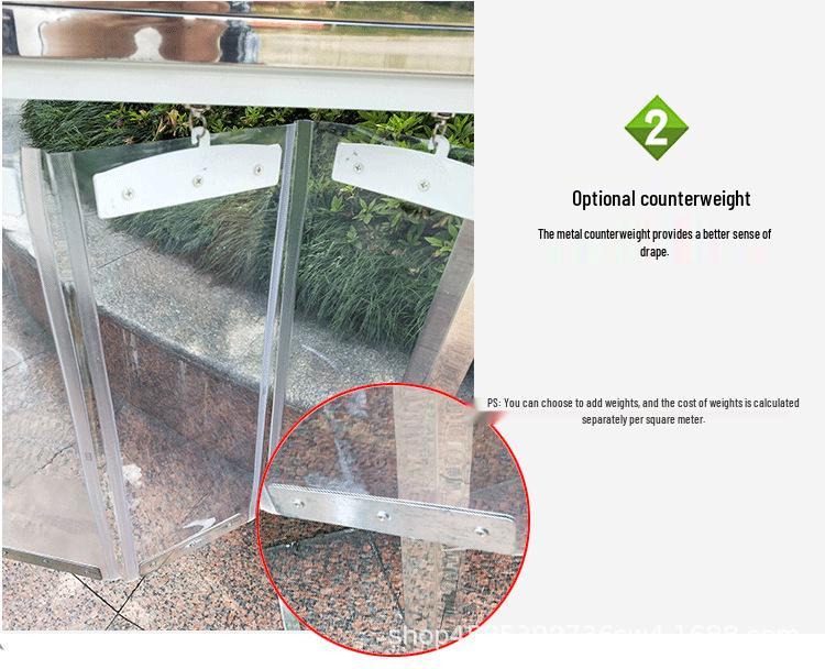 PVC Transparent Sliding Door Curtain - Windbreak, Rainproof, Household Partition