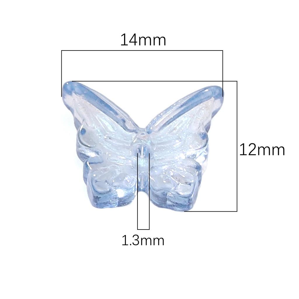 10 ks Skleněné motýlkové korálky s ocáskem Volné distanční korálky pro výrobu šperků DIY Náramek Náhrdelník
