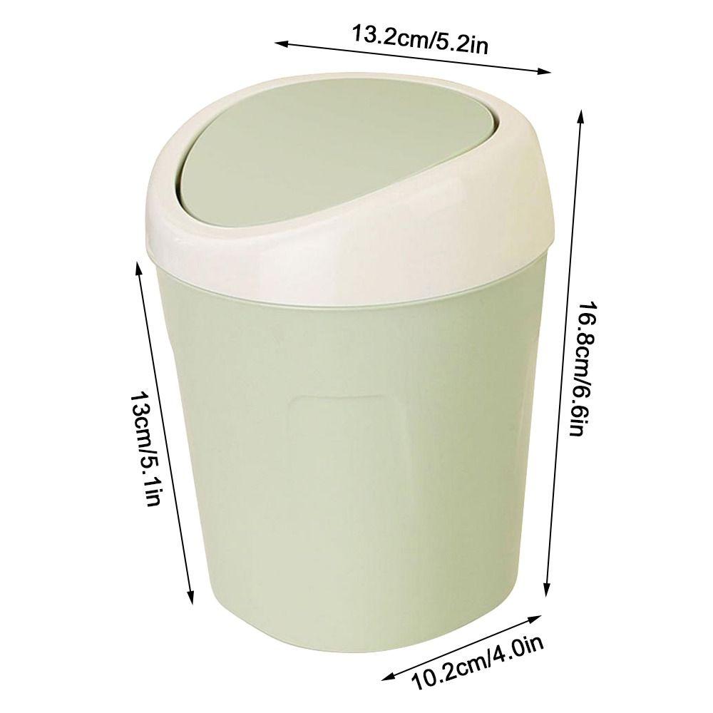 3pcs With Lid Desktop Trash Can Plastic Countertop Trash Bin Portable Waste Container Dorm Room