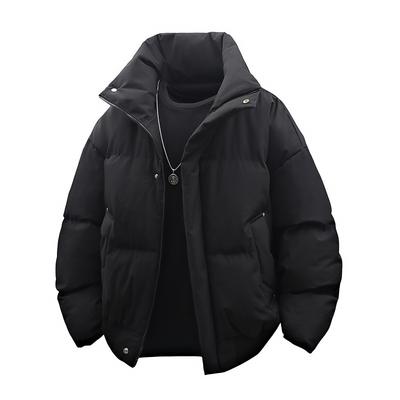 Retro Short Cotton Jacket for Men, Winter Stand Up Collar Jacket, Thick Bread Jacket
