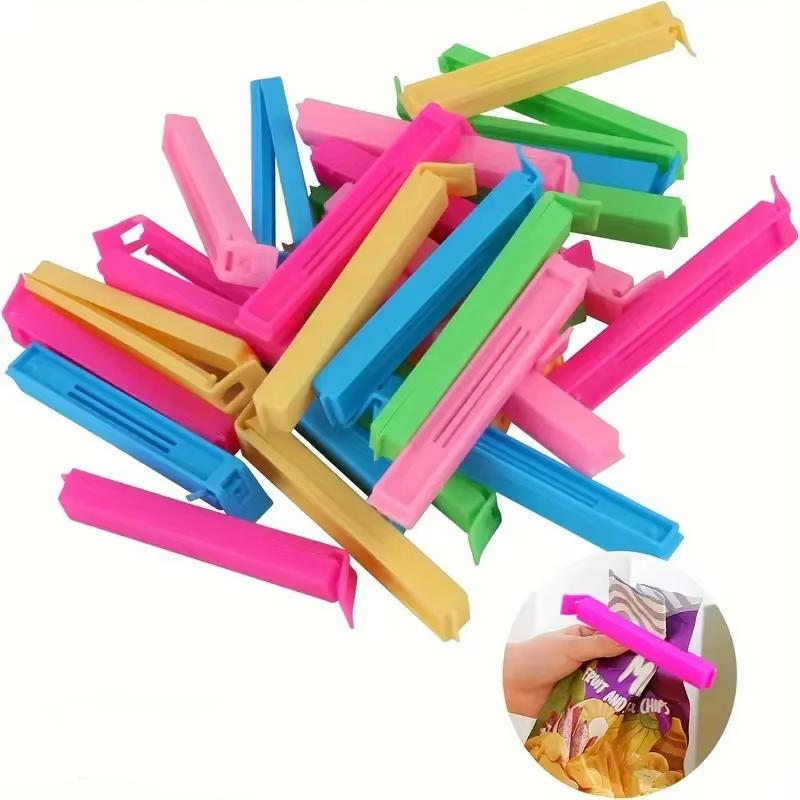 Cute Candy Color Plastic Sealing Clips Creative Snack Bag Sealer Clamp Multifunctional Food Storage Clip Tea Bags Accessory