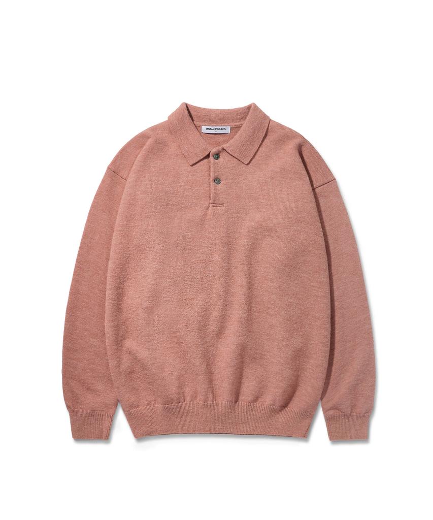 MINIMALPROJECT Button Collar Bulky Knit Mnt113 [Pink]