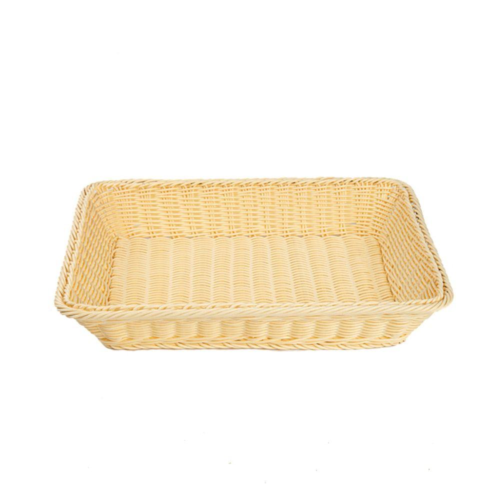 Woven Pattern Kitchen Storage Basket Multicolor Bread Fruit Tray Organization Box Home Shop Hotel