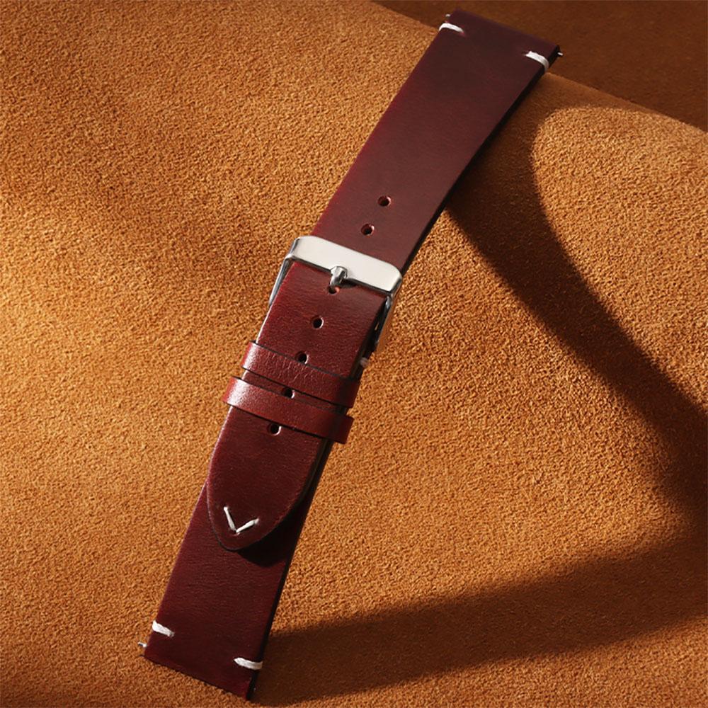 Quick Release Retro Oil Wax Genuine Leather Watchband Calfskin Strap for Seiko for Omega Watchband 18mm 19mm 20mm 21mm 22mm 24mm