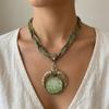 Vintage Bohemian Necklace Alloy Round Pendant Necklace New Pendant Necklace