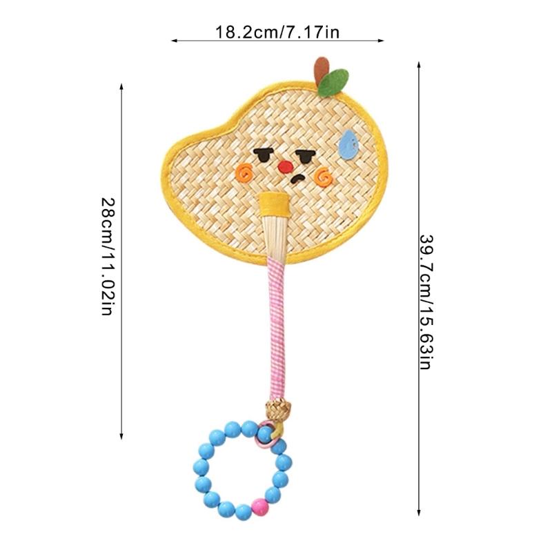 Portable Hand Photography Fan Natural Wheat Straw Decoration Beach Weddings Party Essential Cooling Accessories