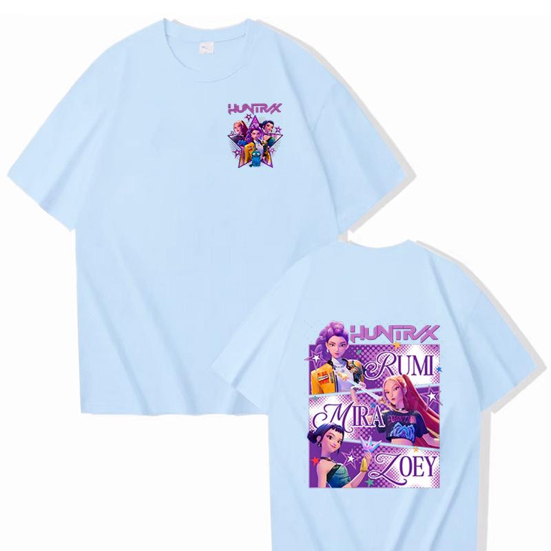 Movie KPop Demon Hunters T-shirt Summer Harajuku Short Sleeve Tee for Casual Loose Women and Men Graphic Printed Tops