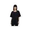 Li Ning Fitness Series Loose Sports Casual Simple Solid Color Round Neck Pullover Short Sleeve T-Shirt Women T-Shirts Black ATSU890-1