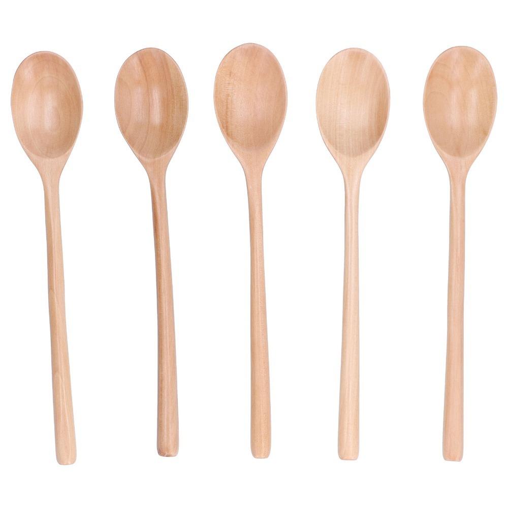5Pcs Wooden Honey Spoon Mini Portable Stirring Spoon Lightweight Coffee Spoon  Coffee Stirring