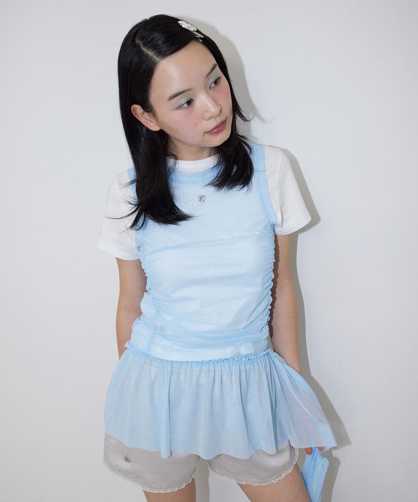 Faike Mesh Princess Line Drop Dress_Sky Blue