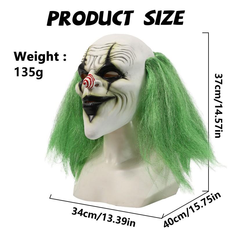 Halloween Gruselige Grüne Haare Clown Maske Erwachsene Latex Horror Böses Kostüm