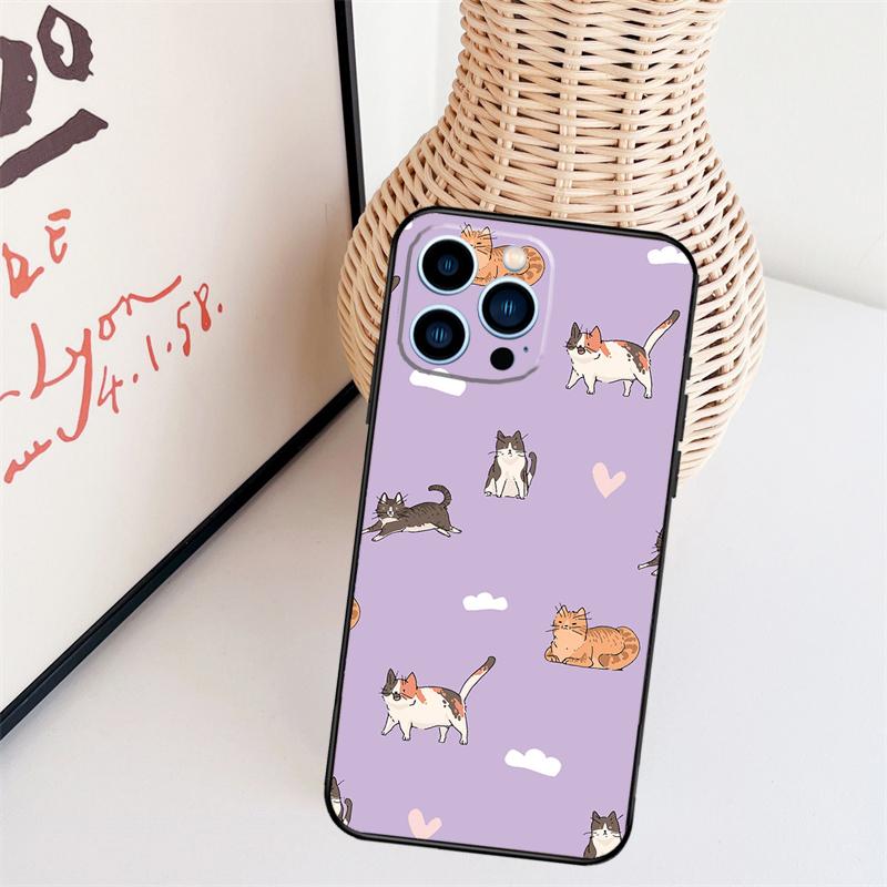 Funny Cat Collage Phone Case For iPhone 17 Pro Max 14 13 12 11 15 16 Pro Max Mini 15 16 Plus 16e Back Cover
