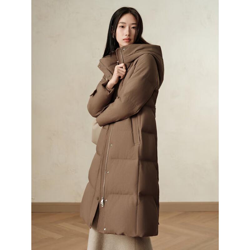 JZ ANNACODE Women's Commuter Hooded Long Duck Down Jacket