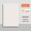 B5 Loose-Leaf Notebook Refill, 26-Hole, A5 Detachable, Horizontal Lines or Grid, Ideal for Postgraduate Exams