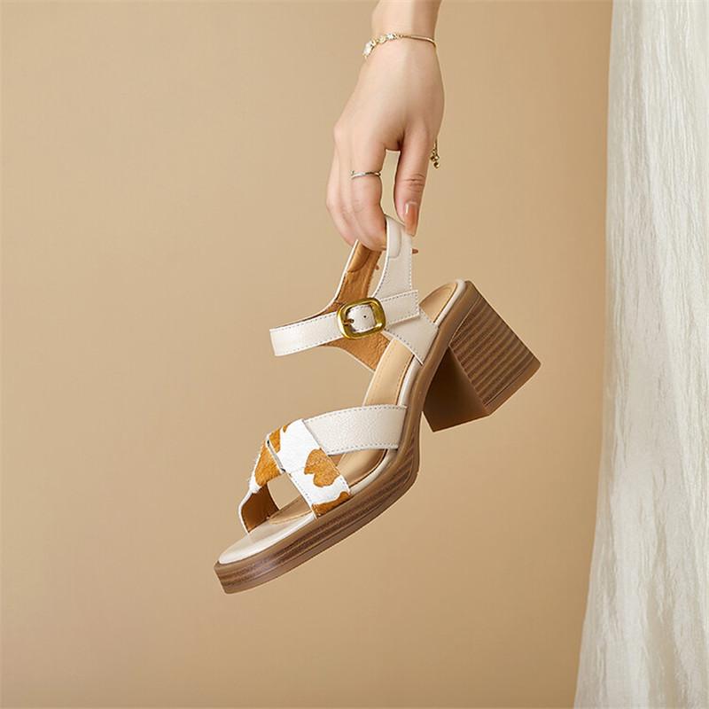 Fashion 2025 New Fashion Casual Sandals Summer Sandals Square Toe Sandals Concise Roman Shoes Chunky Heel High Heels Sandals for Women