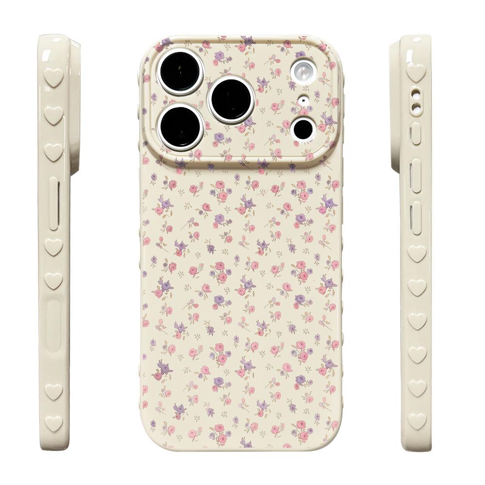 Broken flower leaves are suitable for apple case 16/15 protective case, anti-drop iPhone16/17Pro mobile phone case, new women