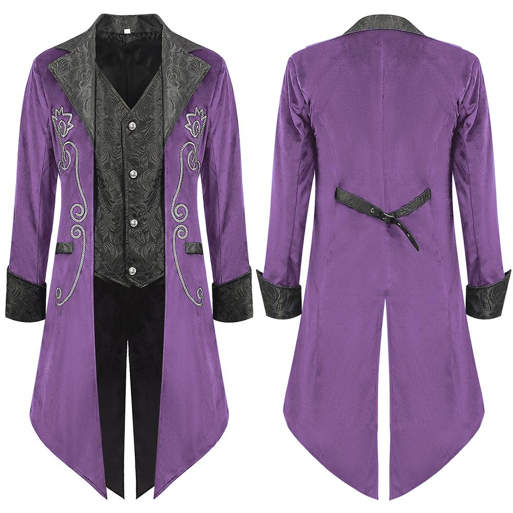 Стимпанк Готический Викторианский Мужской Фрак 2XL