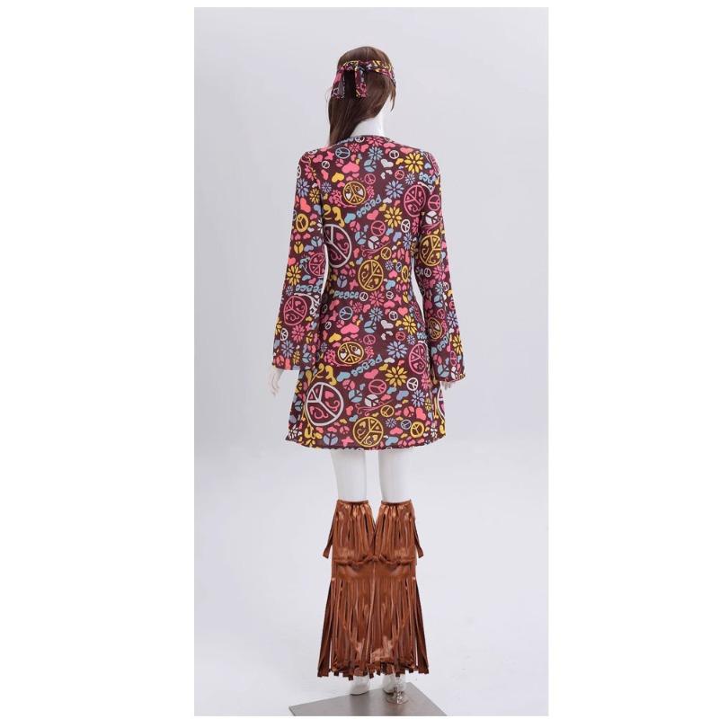 Vintage Damen Fransen Hippie Kostüm Hippie Kostüm Halloween Cos Kostüm Primitiver Stamm Muse