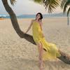 Sanya Travel Wear Clothes Suspender Backless Dress Summer Thin Fairy Skirt Photo Seaside Vacation Beach Skirt