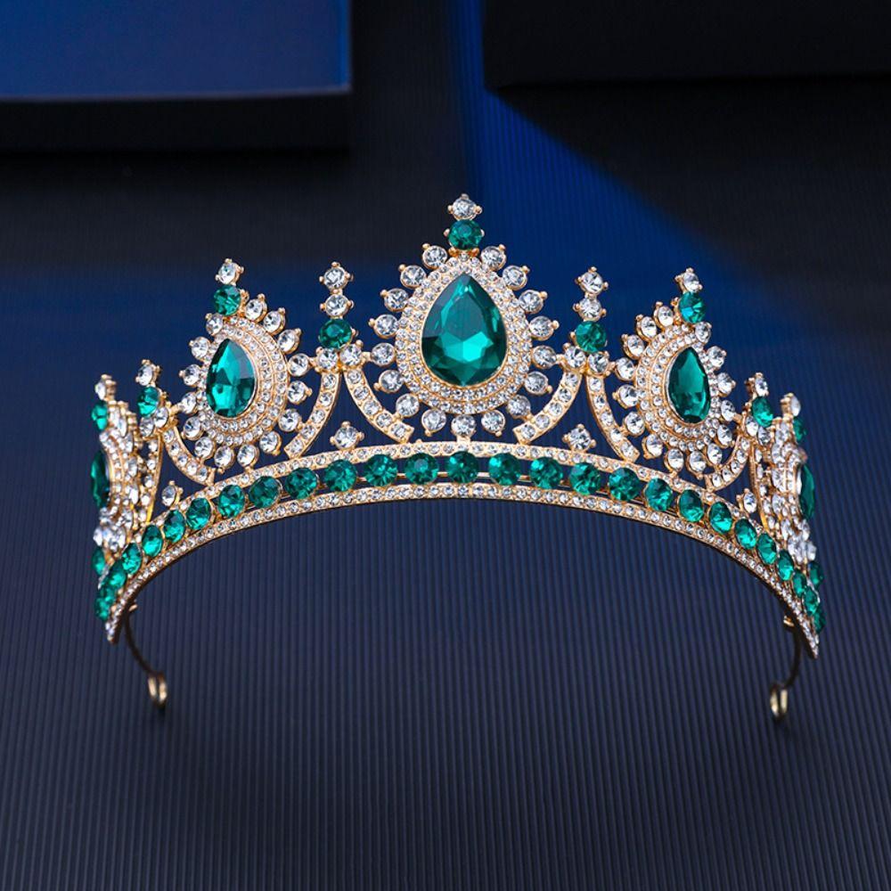 Rhinestone Bridal Crown Luxury Queen Princess Tiara Baroque Pageant Crown  Party Supplies