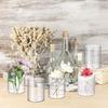 Vesici 20 Pcs Plastic Cylinder Vase Acrylic Cylinder Vase Bulk Small Clear Flower Container Hurricane Candle Holder Round Wide Container Centerpiece