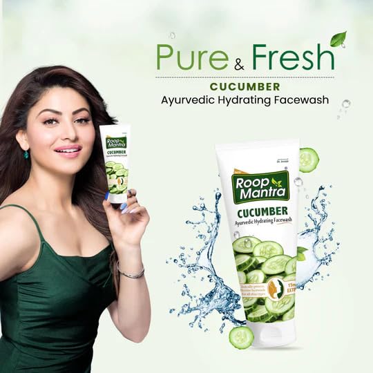 Roop Mantra Gurken-Gesichtswaschgel für trockene Haut 115 g 2er-Pack Kräuterliche tägliche Hautpflege-Reinigung