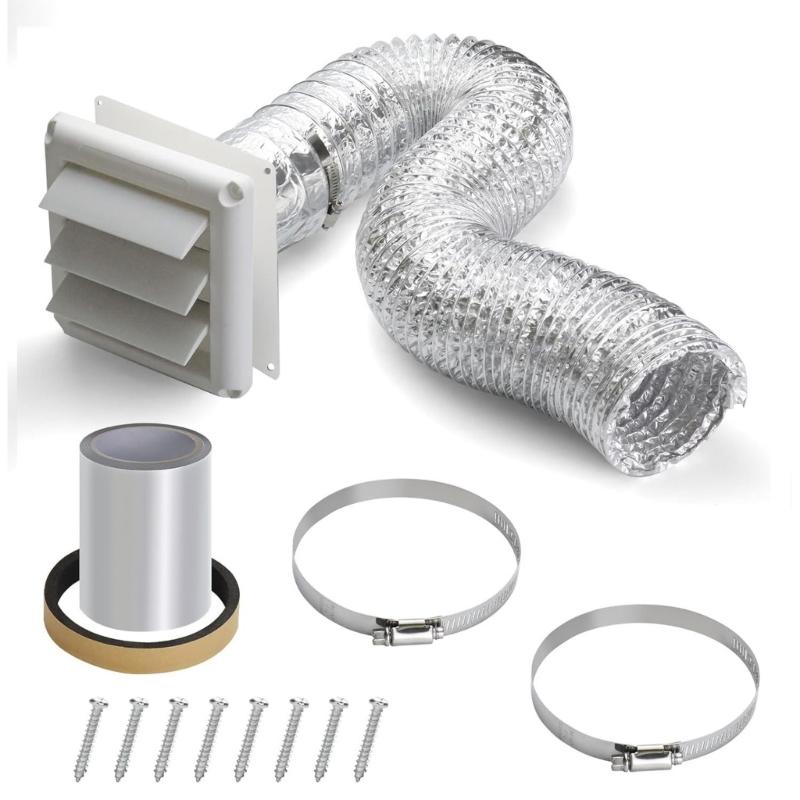 4Inch Dryer Wall Ventilation Duct Kits Dryer Vent Hose Connectors Wall Ducting Kits Efficient Airflows Management