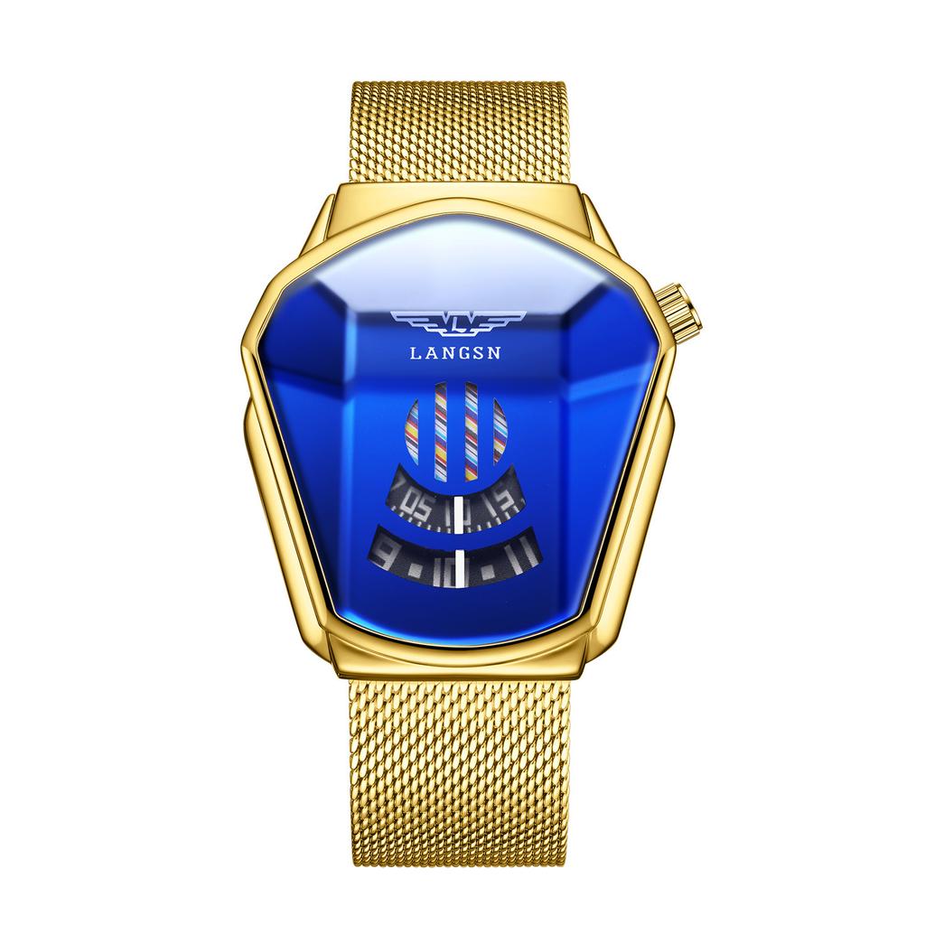 Watch Men'S Personality Trend Creative Versatile Fashion Steel Belt High Value New Concept Cool Quartz Watch