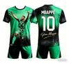 Mbappe No.10 Jersey 3D Printed with Starry Sky Ink Splatter Technology, Quick Drying and Breathable Family Matchingkids T-shirt