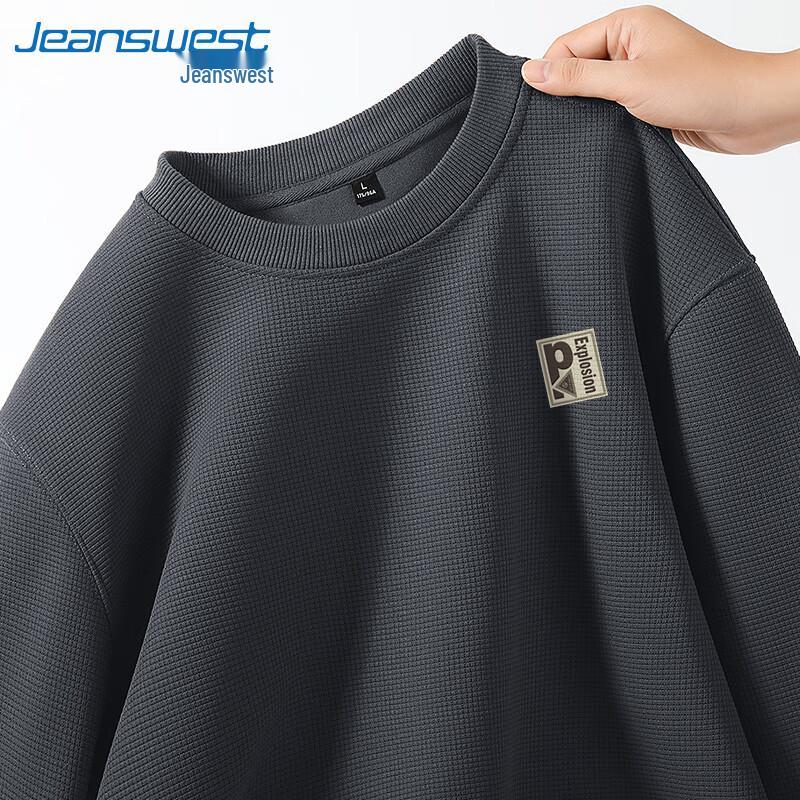 

Jeanswest Men s Waffle Knit Graphic Crewneck Sweatshirt XL