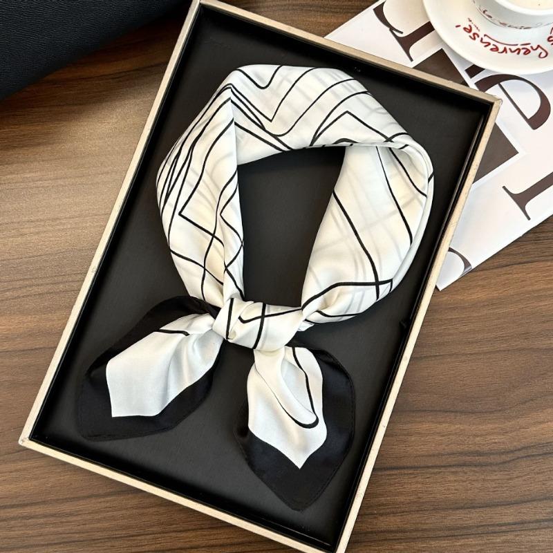 Polka Dot Silk Scarf Square Scarf High-end New Versatile Decorative Scarf Scarf Scarf Neck Cashew Flower Scarf Shawl Can Be Used As a Tube Top