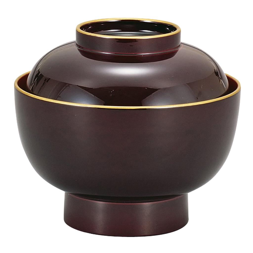 Mitani Yamanaka Daimyo Style Zoni Bowl with Lacquerware, Gold-Lacquered Rim, M13757-6