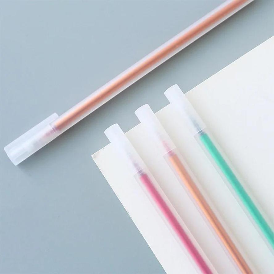 6 Pcs/Lot Transparent Watercolor Frosted Gel 0.5mm Hand Pocket Pen Writing Pen Gift Stationery School Office Supply