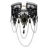 Chain Lace Choker Necklace Vintage Tassel Chain Necklace Punk Crystal Collar
