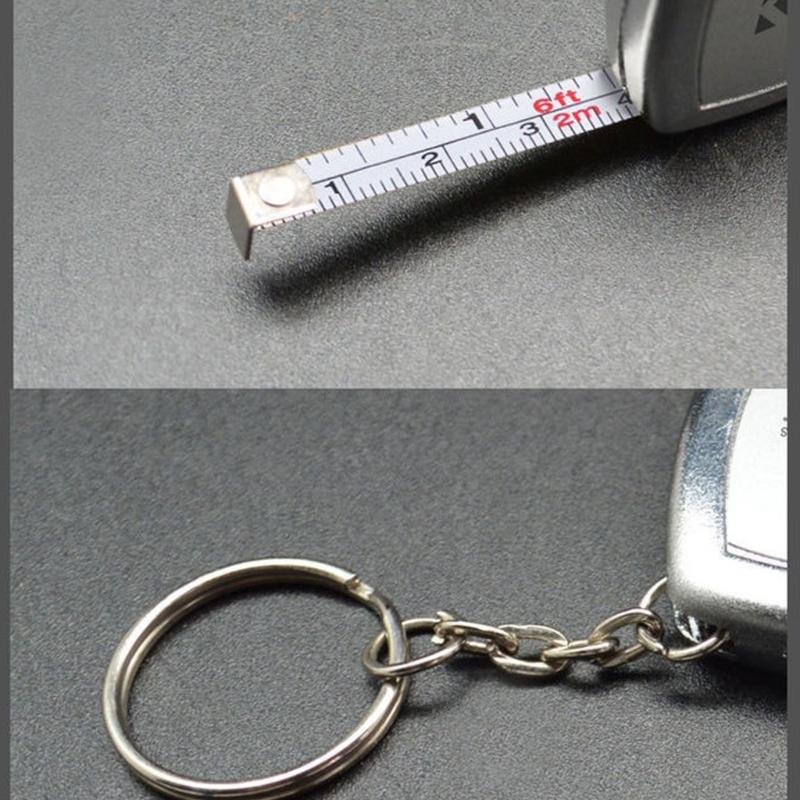 Keychain Tape Measure Retractable Measuring Tape for Indoor and Outdoor 2 Meter Pocket Size Small Steel Measuring Tool