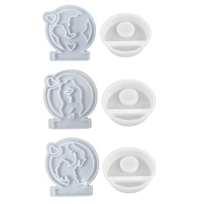 Mother Day Theme Resin Molds with Base, Mother Day Candle Holder Molds for DIY Craft Mother Day Gift Home Decorations