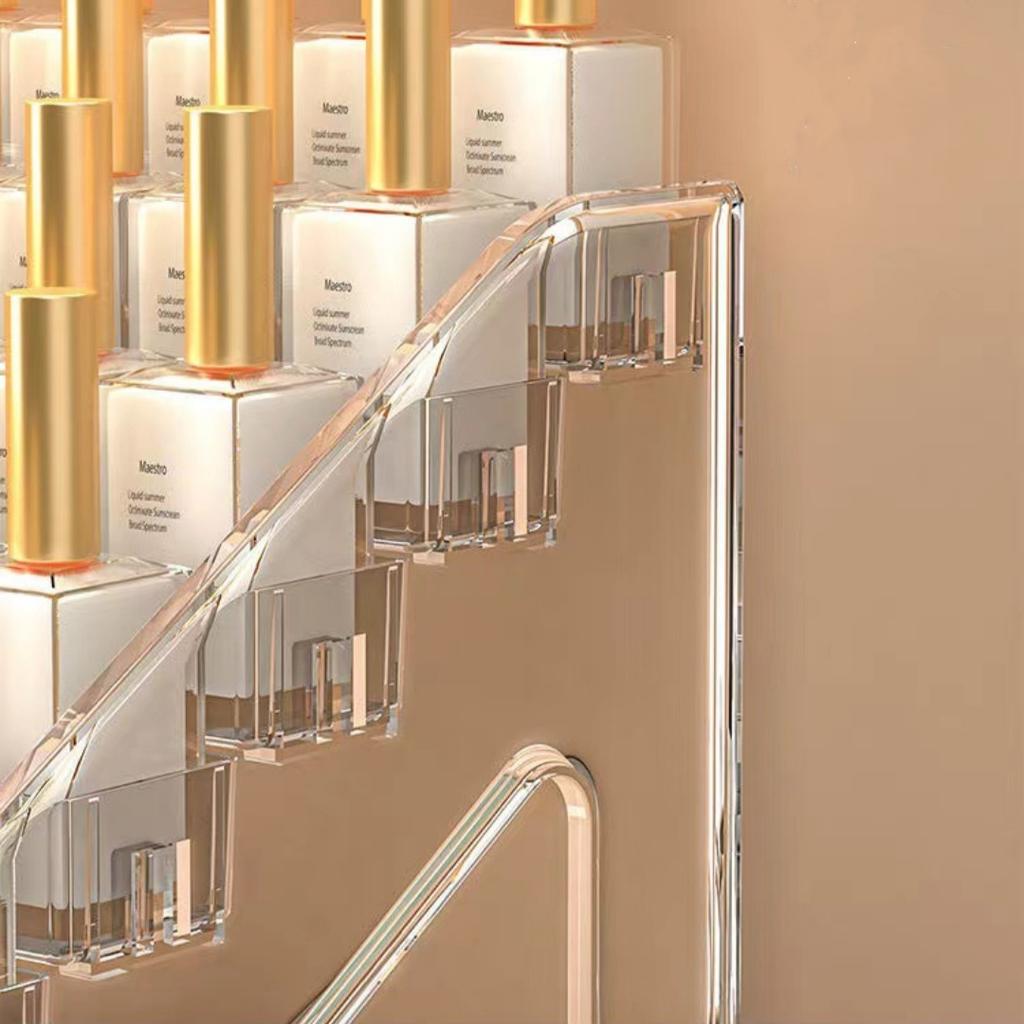 Clear Acrylic Cosmetic Display Stand 3-7layer Makeup Perfume Dolls Storage Shelf Decorative Nail Polish Rack Home Office Decor