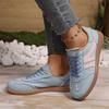 Women's Suede Casual Athletic Shoes Lightweight Low Top Lace Up Sneakers Comfortable Walking Footwear for Everyday Use