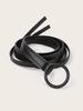 Solid Fashion Color Round Buckle Decoration Women Casual Belt For Daily Use