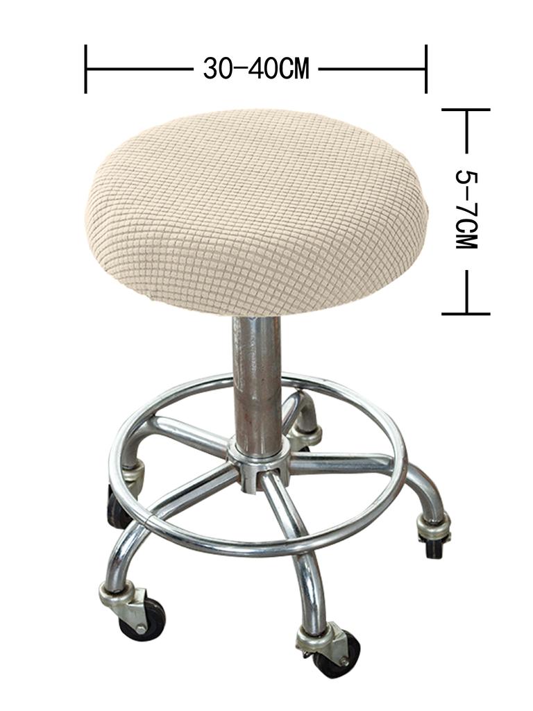 1pc Knit Solid Color Fleece Round Stool Chair Cover Elastic Stretchable for All Seasons Home Decor
