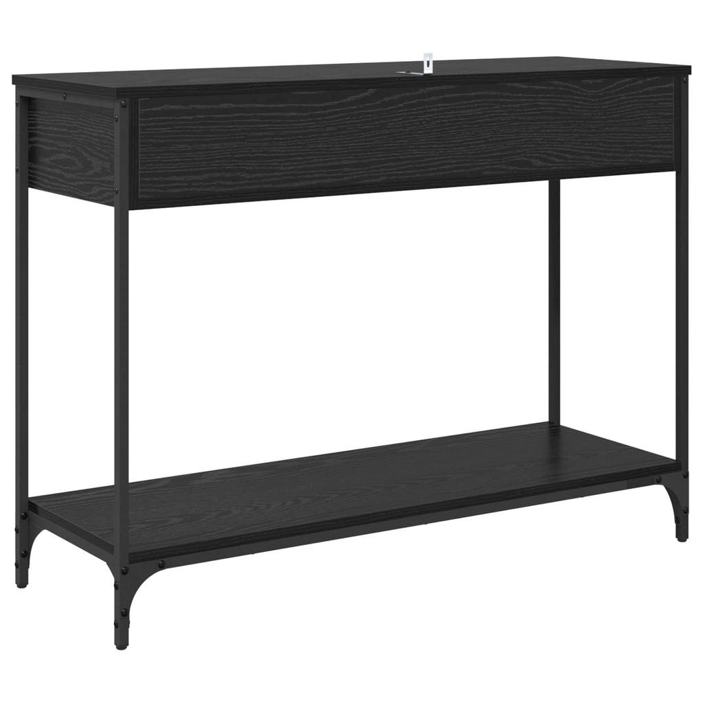 Console Table Black Oak Effect 100 X 34.5 X 75 Cm