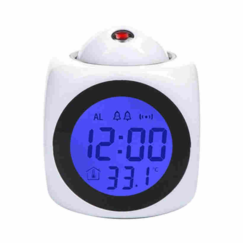 Multifunctional LED Projection Alarm Clock Temperature Display Voice Talking Table Clock