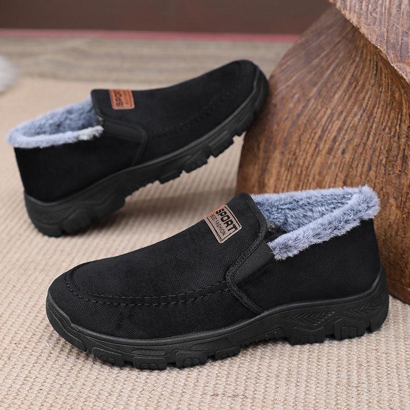 Middle-aged Cotton Shoes Men Winter Cloth Shoes Male Models Padded and Thickened Warm Shoes Men's Soft Bottomed Old People's ShoesOutdoor Shoes